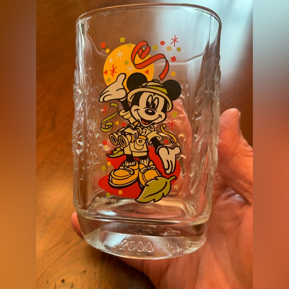 Commemorative Year2000 Celebratory Mickey Mouse Glass Disney World Magic Kingdom